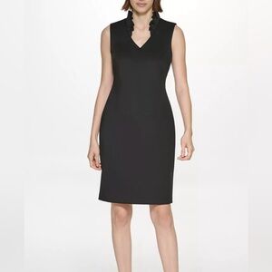 Calvin Klein Ruffled V-Neck Dress - Sz 6